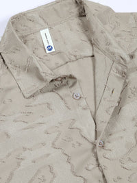 Thomas Scott Men Classic Slim Fit Cutaway Collar Textured Casual Shirt