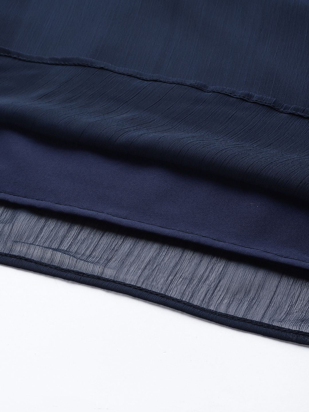 Antheaa Navy Blue Georgette Embellished Wrap Dress