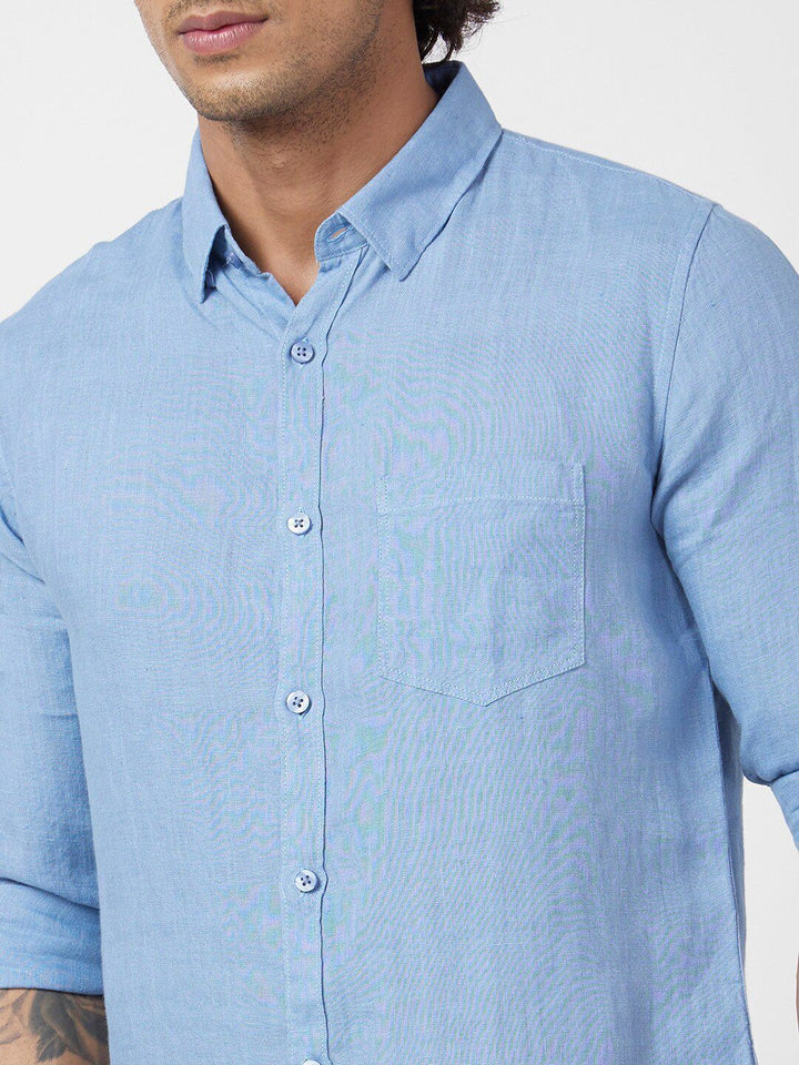 SPYKAR Classic Slim Fit Linen Casual Shirt
