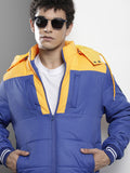 The Indian Garage Co Men Colourblock Zip-Front Hooded Puffer Jacket