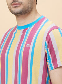 Being Human Striped Cotton Slim Fit Casual T-shirt