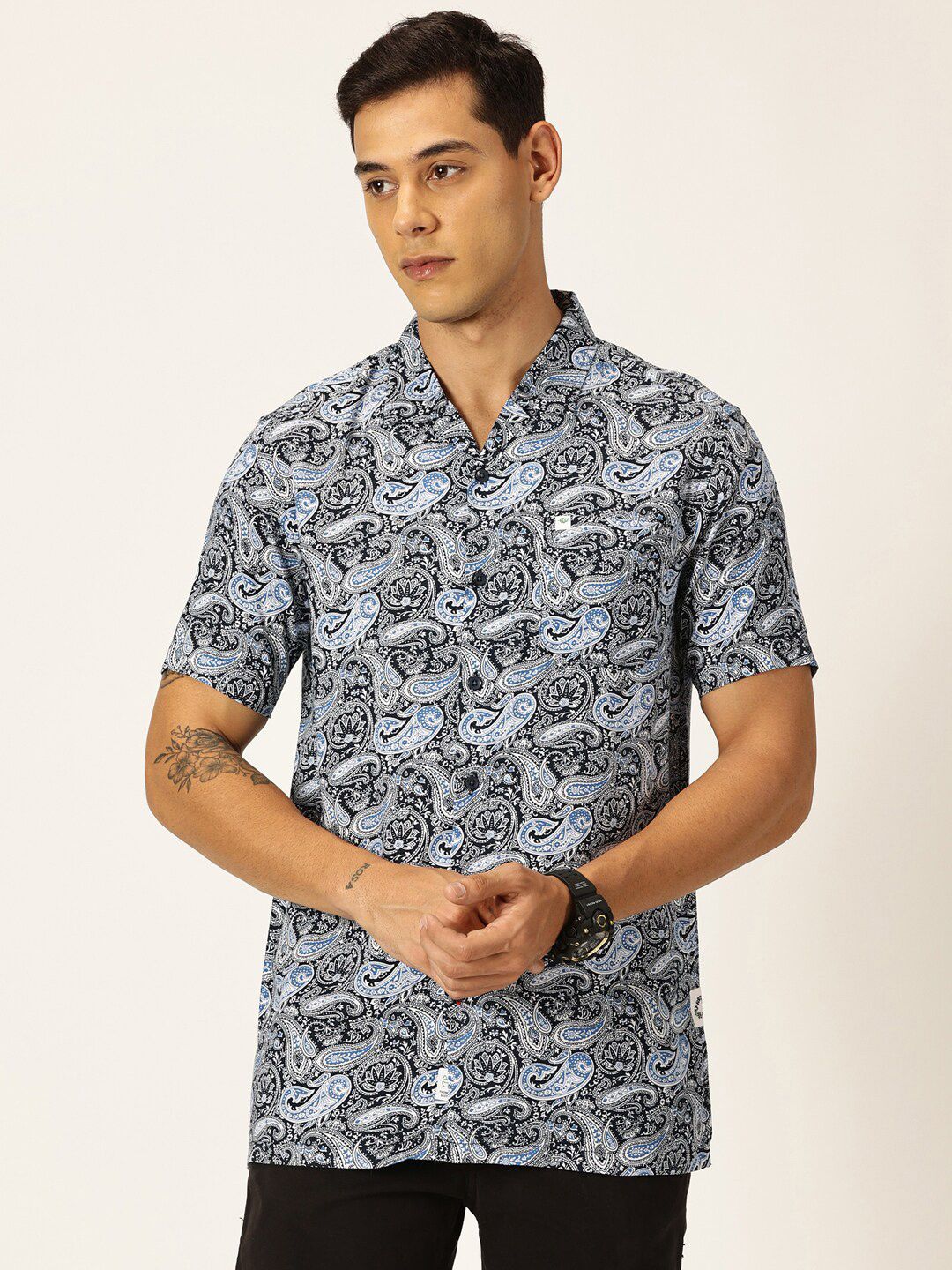 Thomas Scott Smart Ethnic Motifs Opaque Printed Casual Shirt