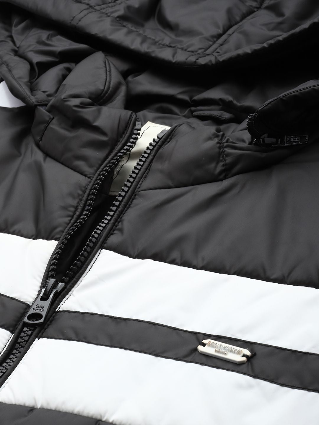 Being Human Striped Hooded Padded Jacket
