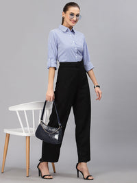 Style Quotient Women Blue Smart Striped Casual Shirt