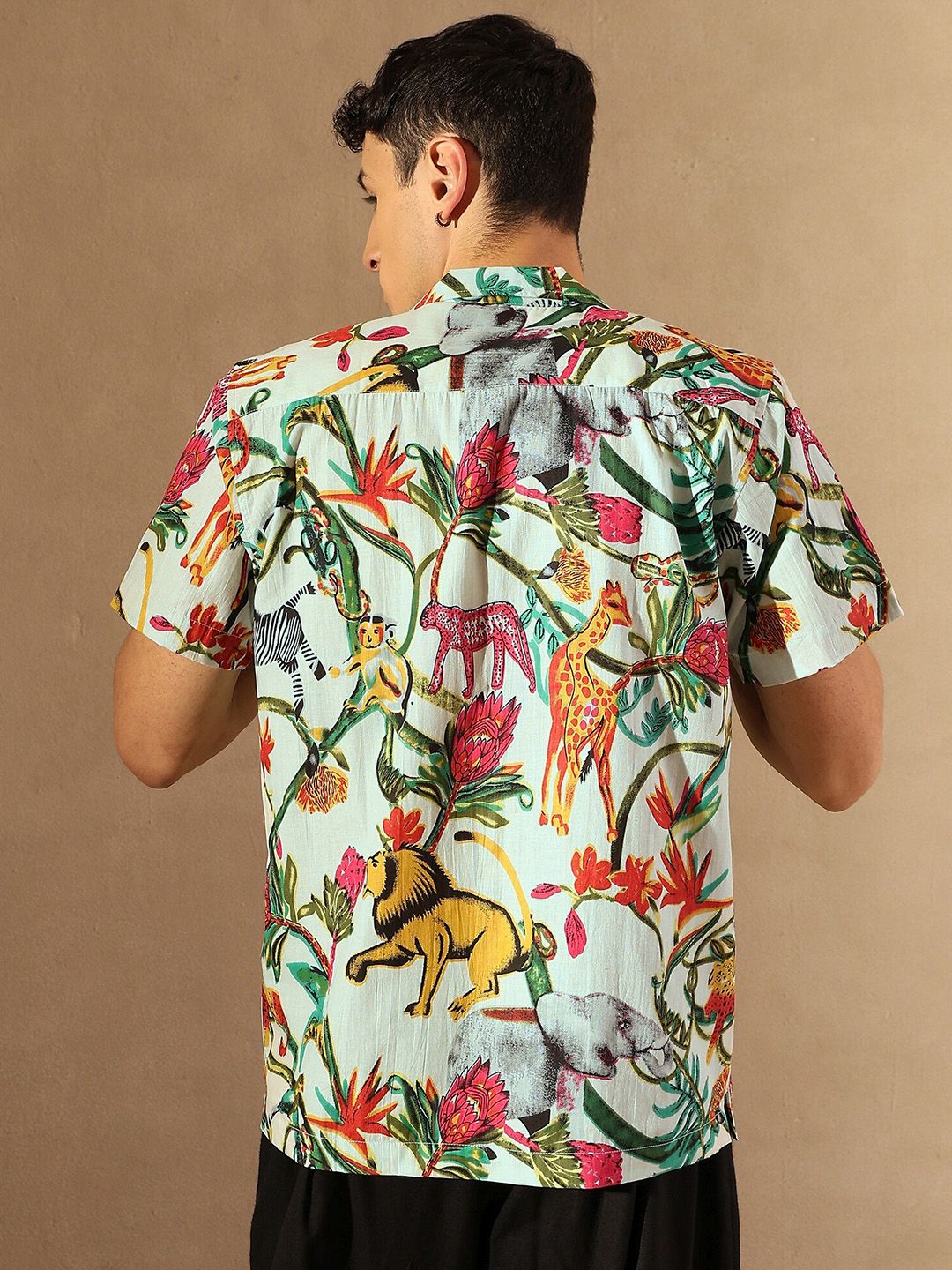 DENNISON Tropical Printed Lightweight Oversized Casual Shirt