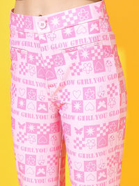 Tokyo Talkies Women Pink Floral Trousers