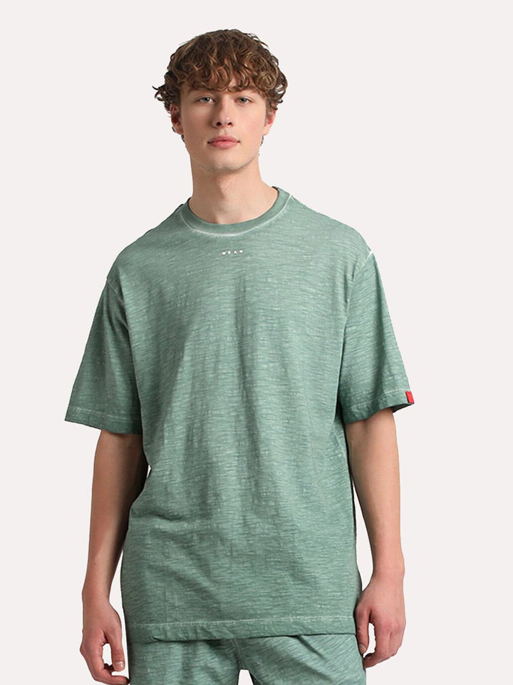 THE BEAR HOUSE Round Neck Drop-Shoulder Pure Cotton T-shirt