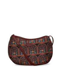 Motif etnik beraneka warna zouk beg sling separuh bulan