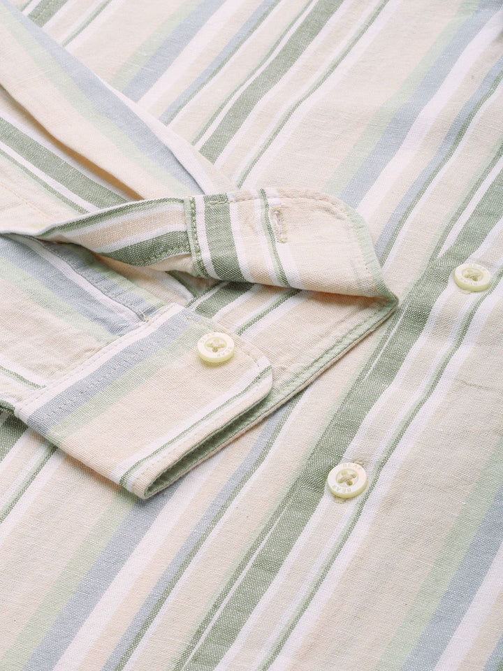 THE BEAR HOUSE Slim Fit Striped Casual Shirt