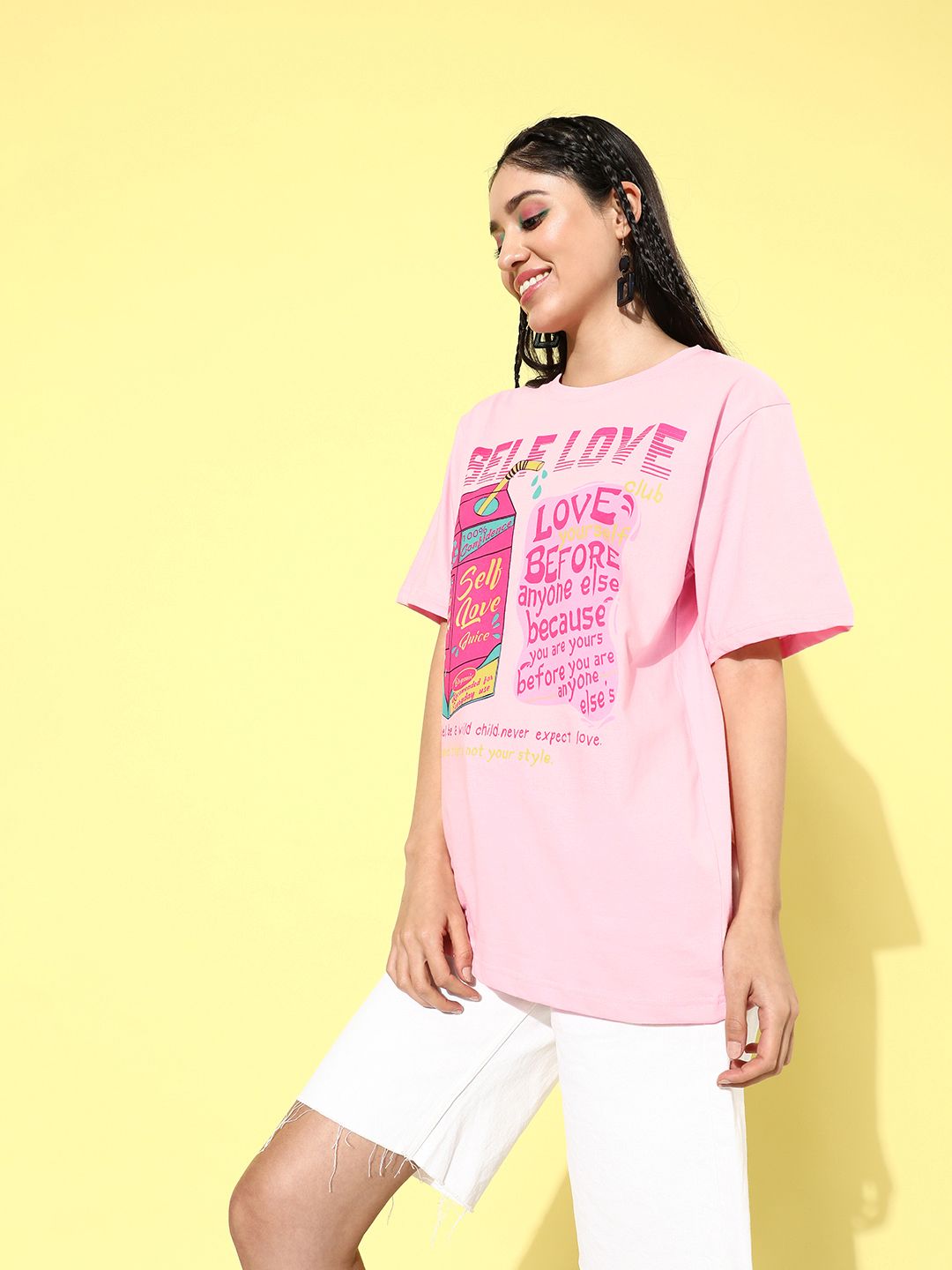 DILLINGER Printed Oversized Pure Cotton Longline T-shirt