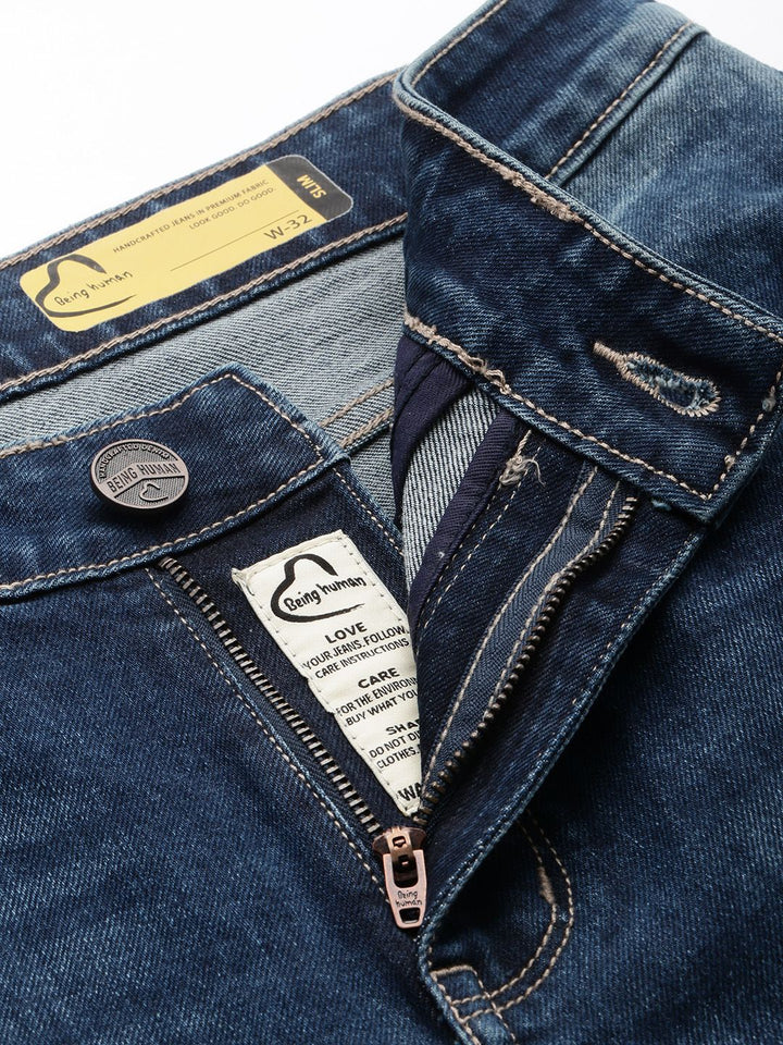 Being Human Men Slim Fit Heavy Fade Stretchable Jeans