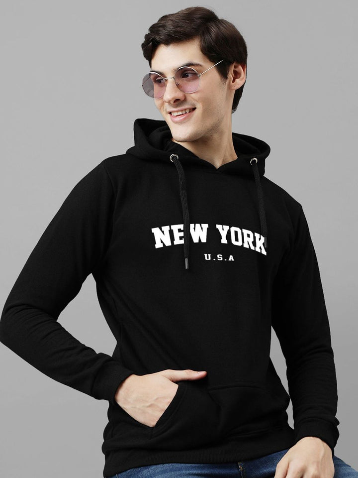 ADRO Men Printed Hooded Sweatshirt