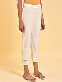 W Women White Slim Fit  Cigarette Trousers