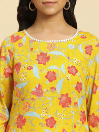 W Floral Printed Cotton Kurta