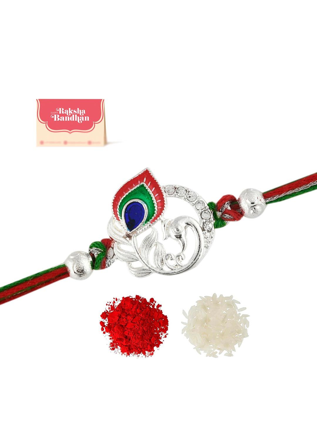 Voylla Colorful Mor Pankh Thread Rakhi
