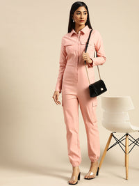 Athena Pink Basic Jumpsuit