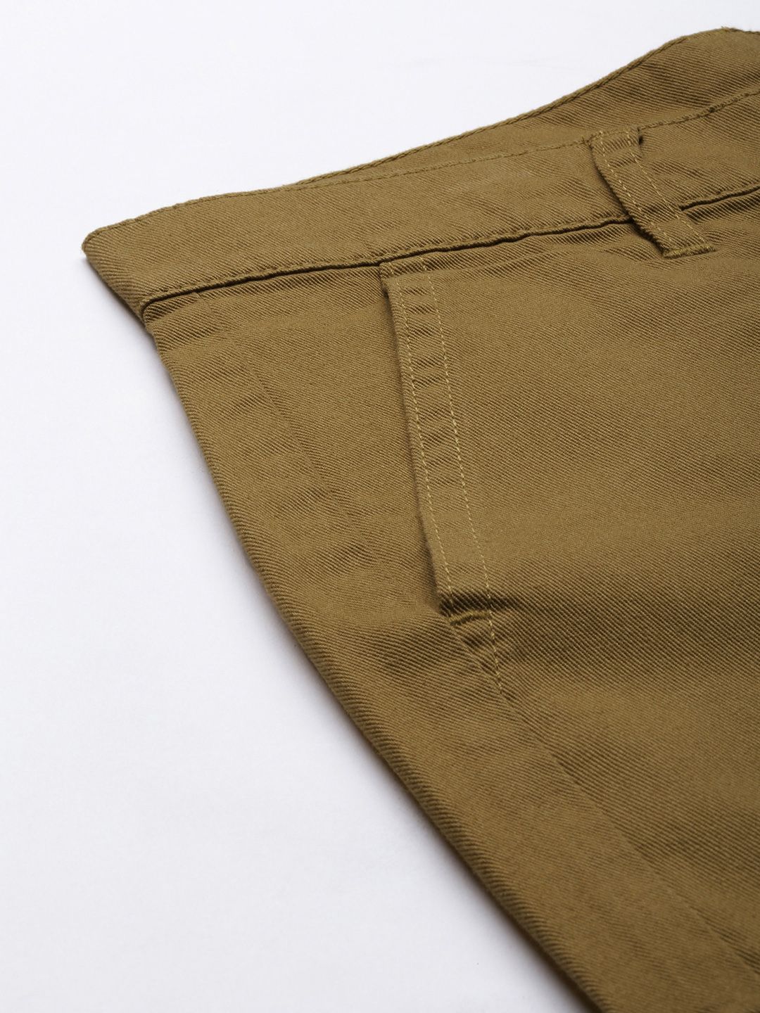 The Indian Garage Co Men Khaki Slim Fit Cotton Cargos Trousers