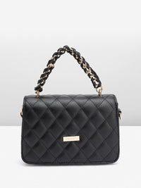 DressBerry Quilted Structured Satchel Bag