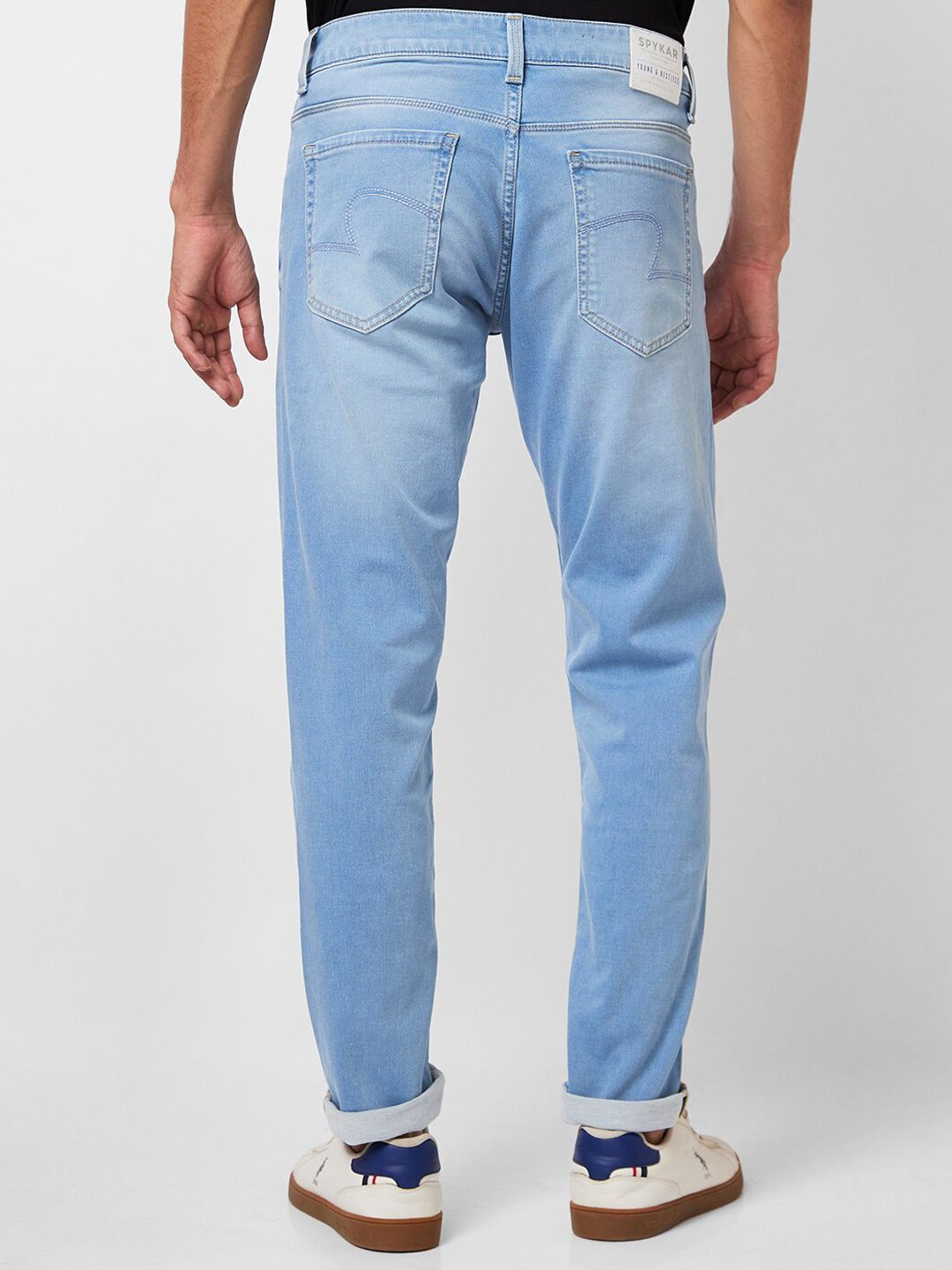 SPYKAR Men Slim Fit Low-Rise Heavy Fade Clean Look Stretchable Jeans