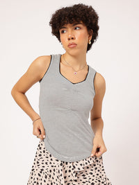 DressBerry Minimalist Magic Monochrome Striped Pleated Fitted Top