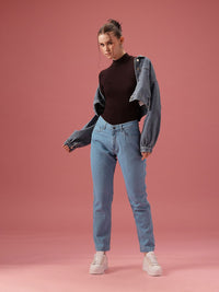 DressBerry Women Boyfriend Fit High-Rise Light Fade Stretchable Jeans