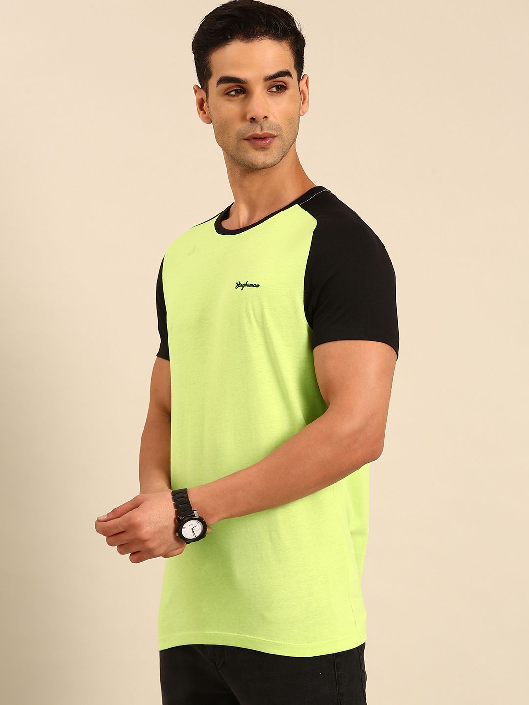 Being Human Pure Cotton Solid Casual T-shirt