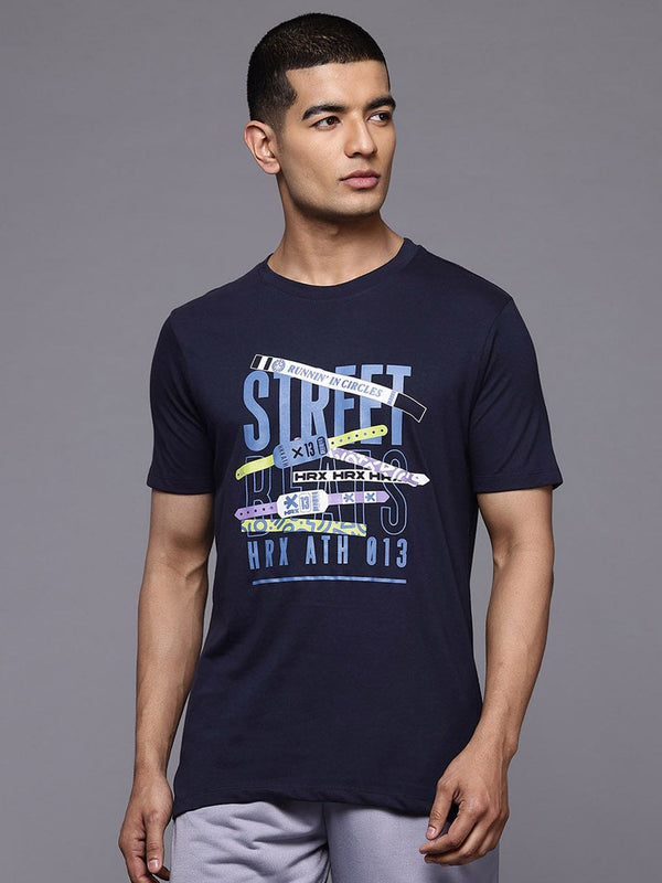 Hrx oleh Hrithik Roshan Men Typography T-Shirt Gaya Hidup