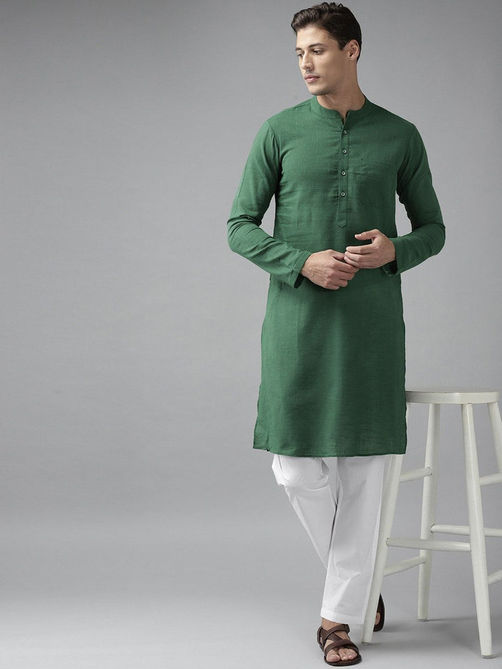 See Designs Men Green Kurta