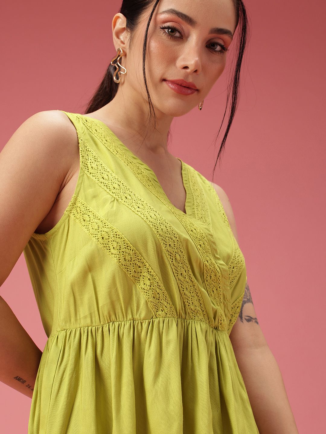 DressBerry Lace Inserts A-line Top