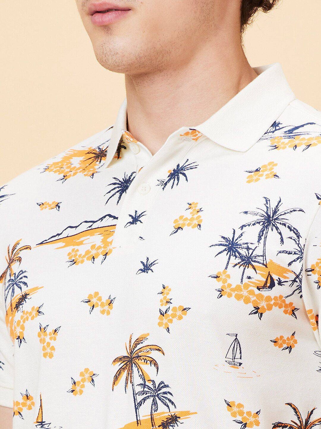 Being Human Tropical Printed Polo Collar Polo Collar T-shirt