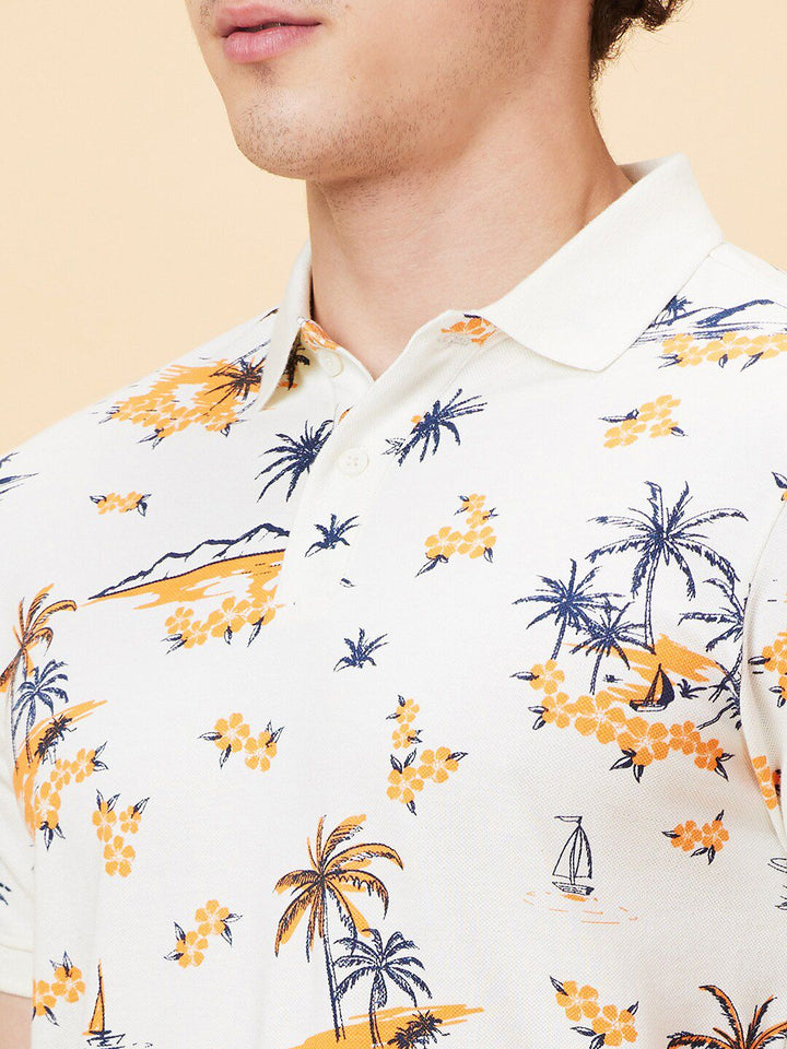 Being Human Tropical Printed Polo Collar Polo Collar T-shirt