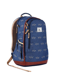 Gear Unisex Blue & Beige Graphic Printed Backpack With Rain Cover