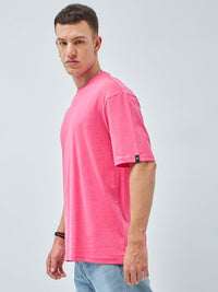 Bewakoof Round Neck Short Drop Shoulder Sleeves Cotton Oversized T-shirt