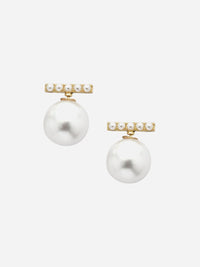 VOGUE PANASH Gold Plated Pearl Beaded Contemporary Studs Earrings