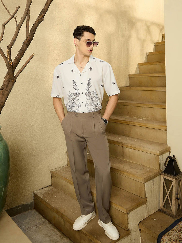 DENNISON Men Placement Printed Drop Shoulder Oversized Shirt