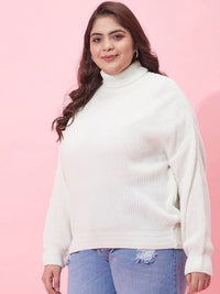 CURVY STREET Women Plus Size Ribbed Acrylic Pullover