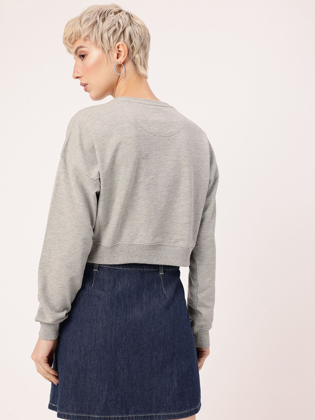 DressBerry Printed Oversized Crop Sweatshirts