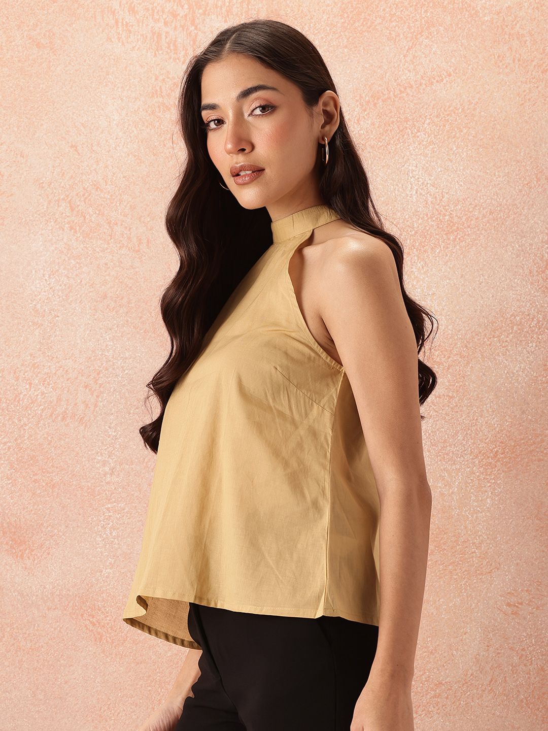 all about you Halter Neck Pure Cotton A-Line Top