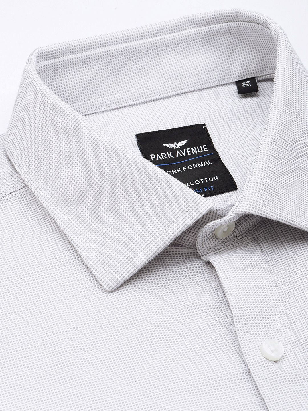 Park Avenue Slim Fit Micro Checked Pure Cotton Formal Shirt