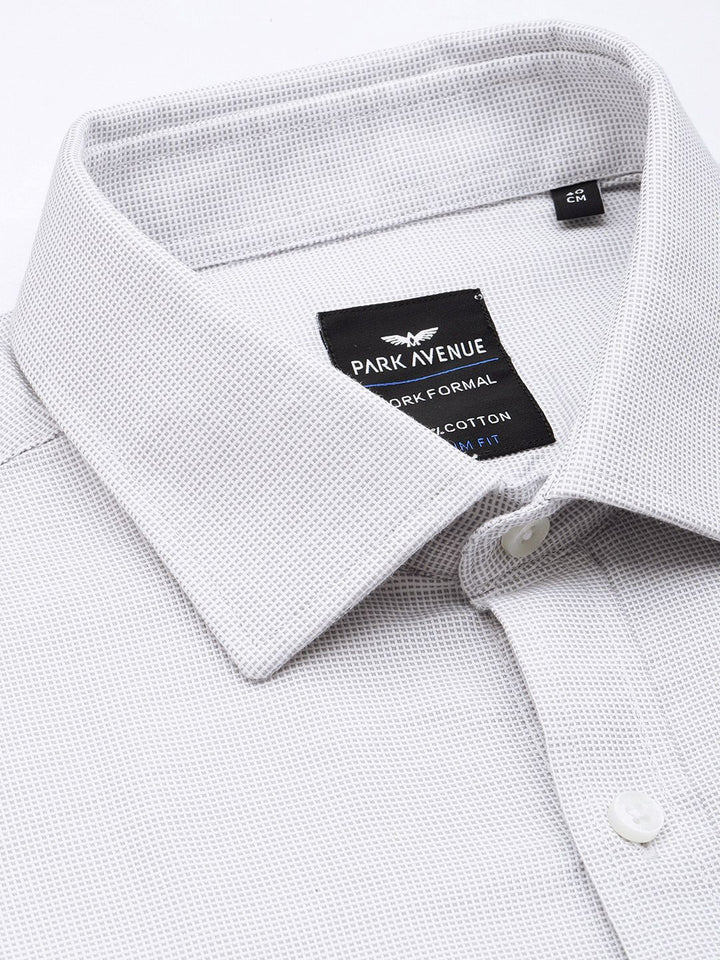 Park Avenue Slim Fit Micro Checked Pure Cotton Formal Shirt