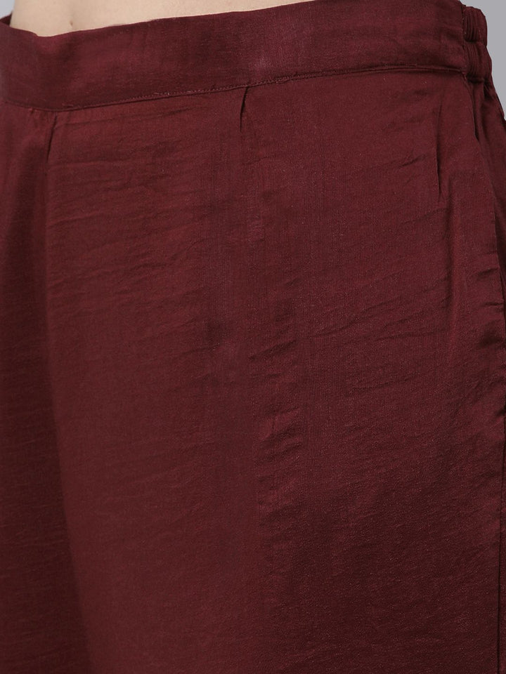 KALINI Striped Round Neck Straight Kurta With Trousers