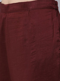 KALINI Striped Round Neck Straight Kurta With Trousers