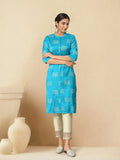 W Women Mandarin Collar Floral Printed Kurta