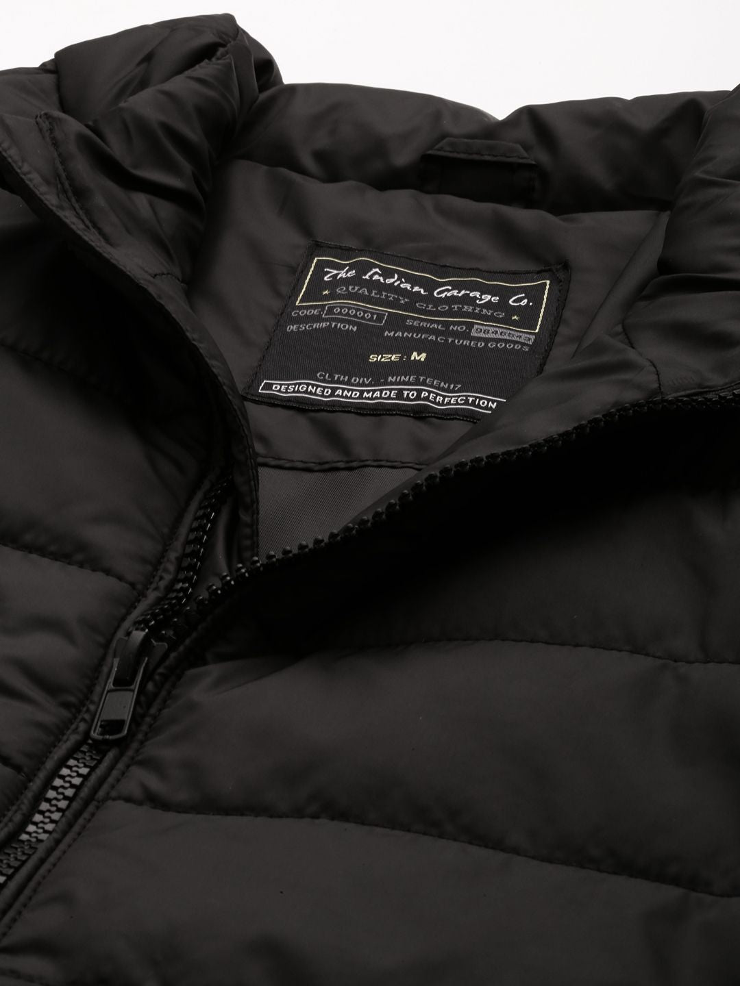 The Indian Garage Co Men Zip-Front Puffer Jacket with Zip Pockets