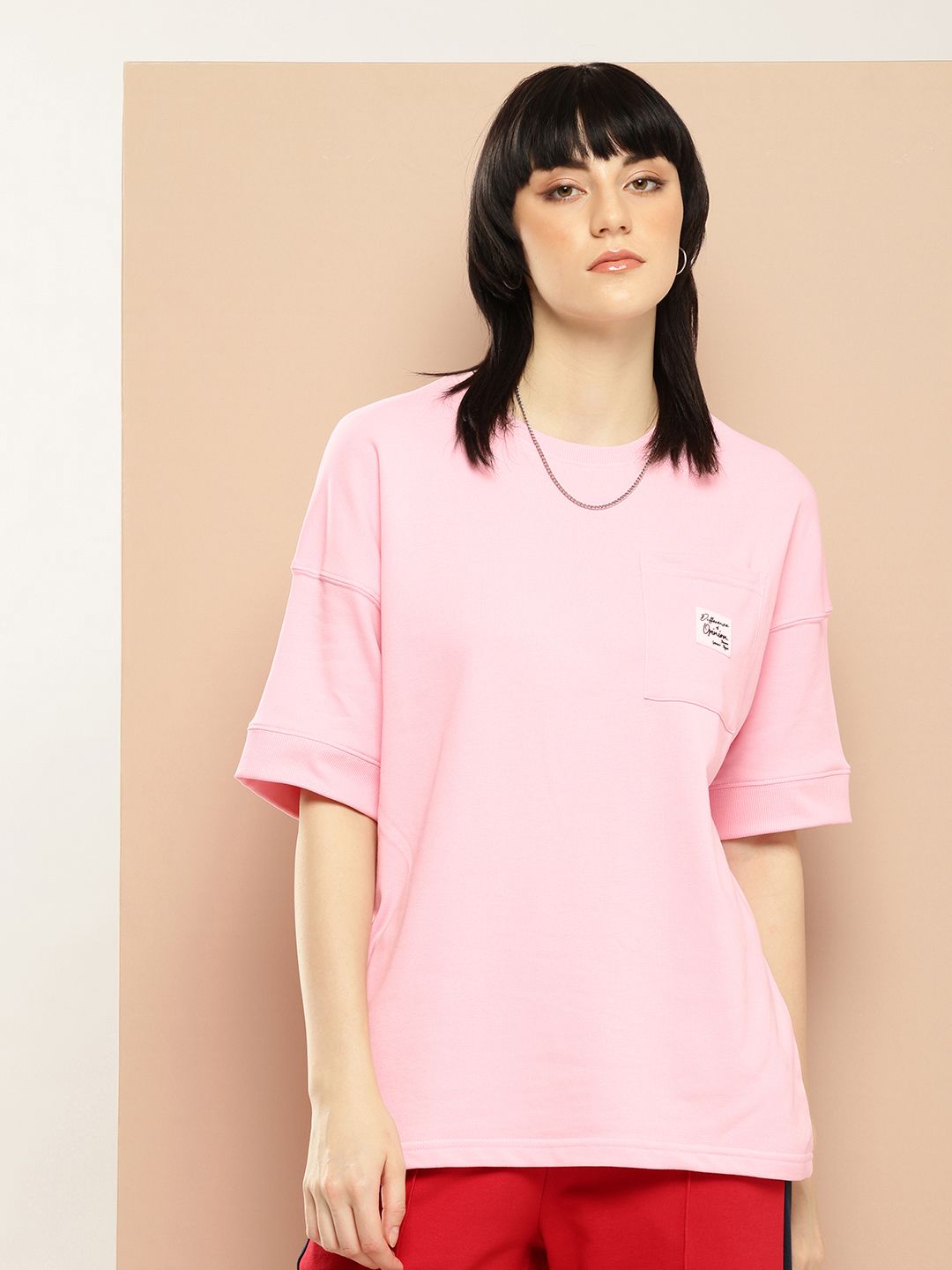 Difference of Opinion Women Oversized Drop Shoulder Ultra Soft Drapey Cotton T-Shirt
