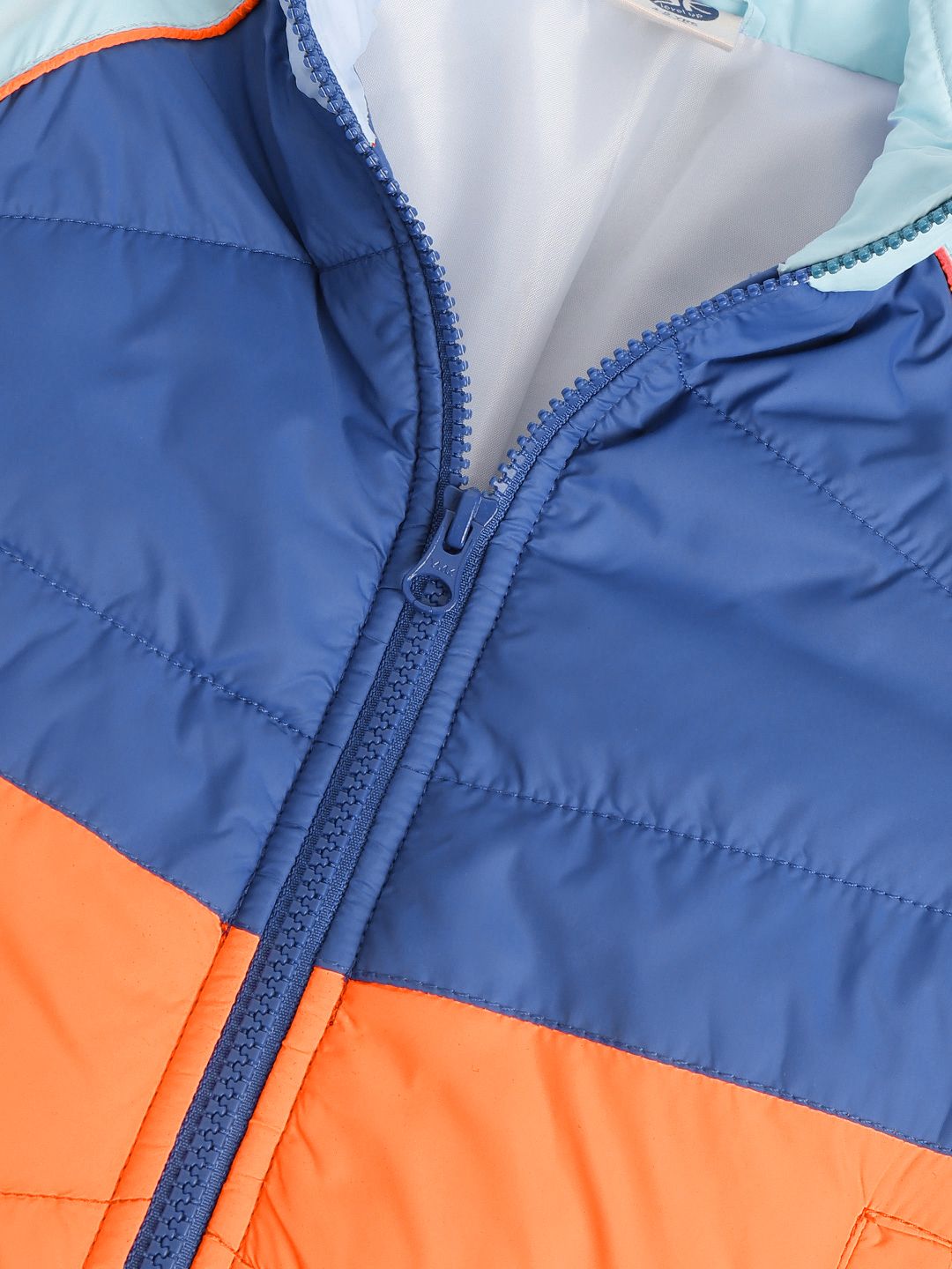 YK Boys Blue & Orange Colourblocked Bomber Jacket