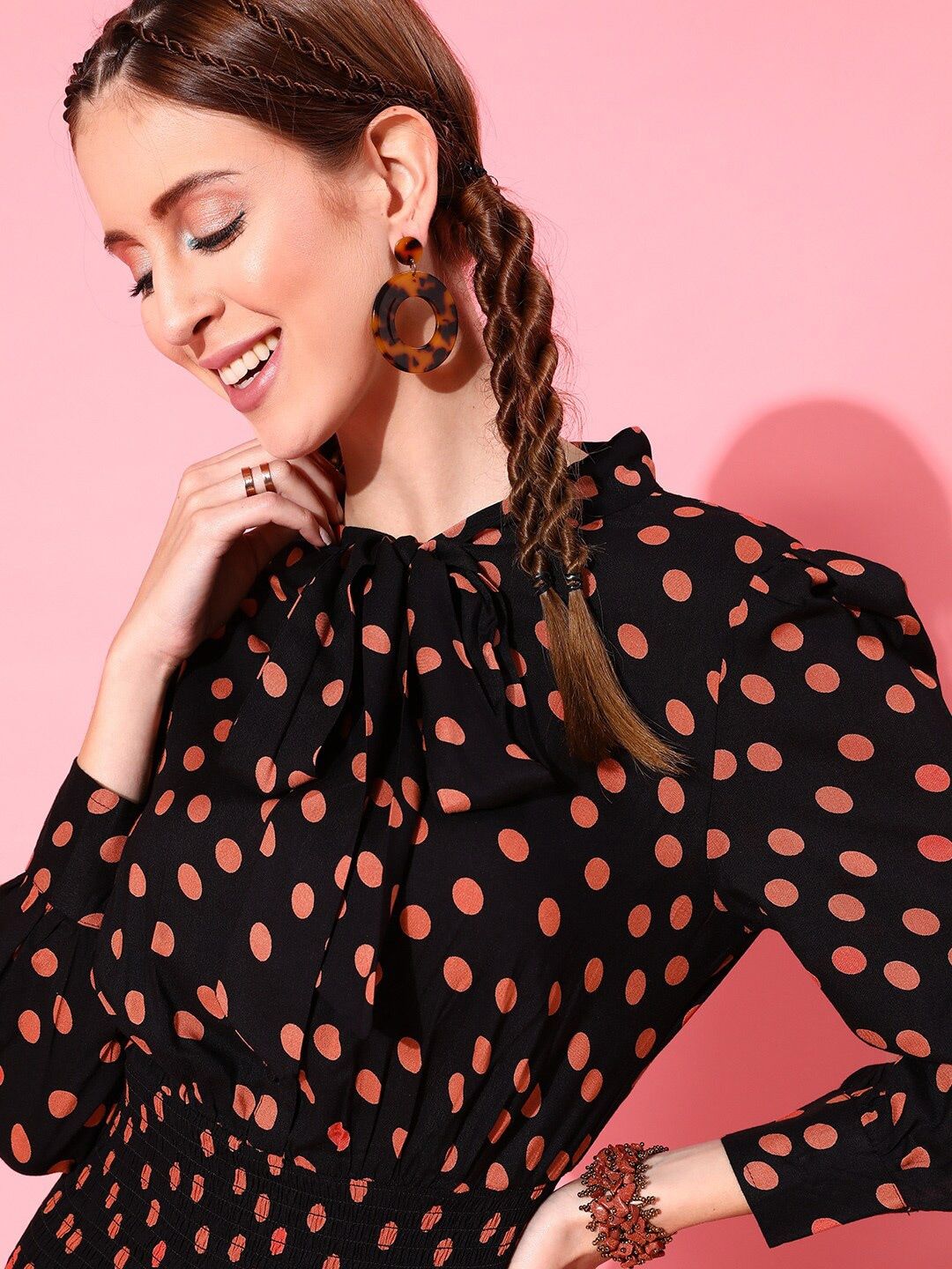 STREET 9 Black Floral Crepe Maxi Midi Dress