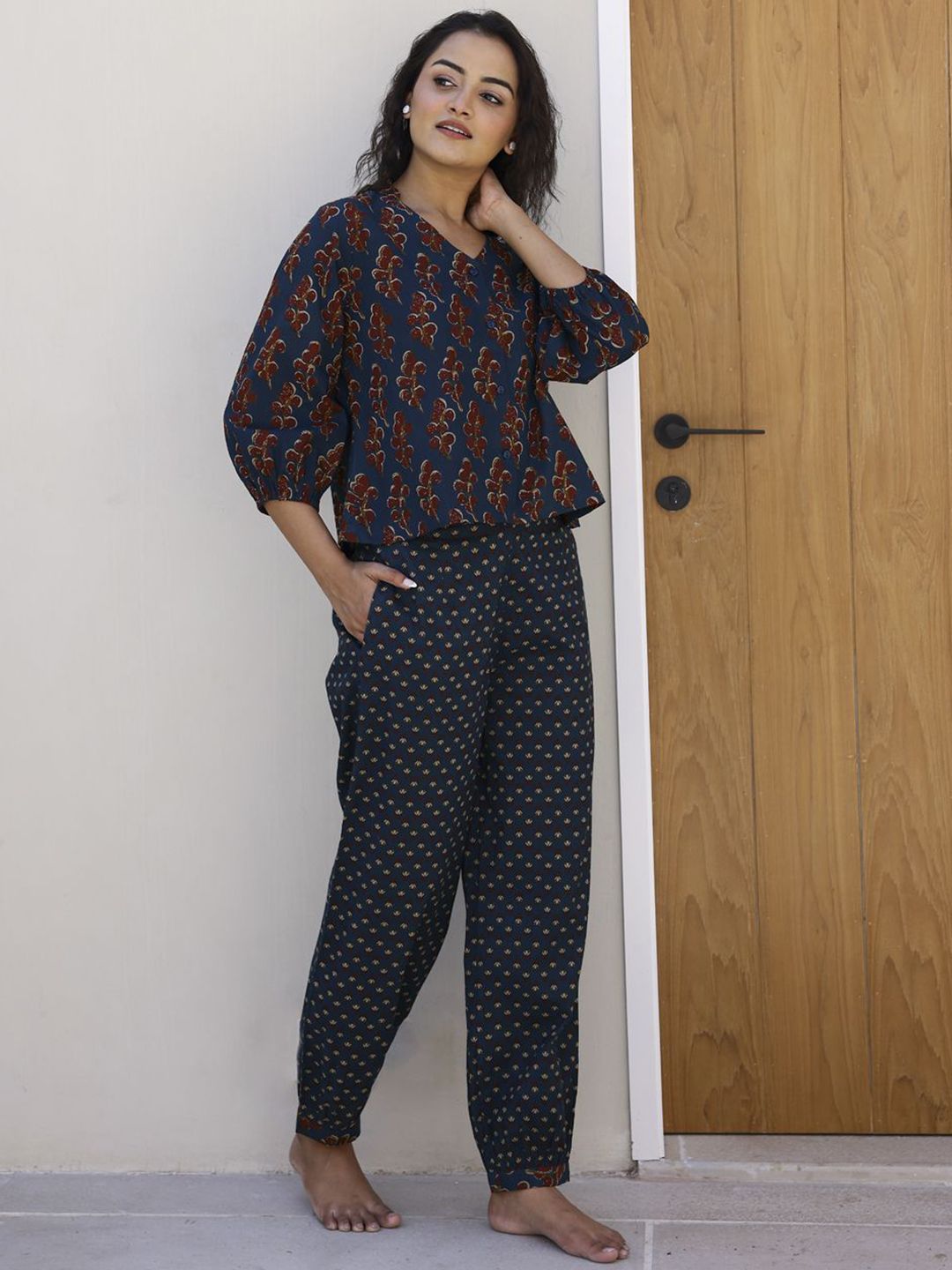 SANSKRUTIHOMES Women Printed Night suit