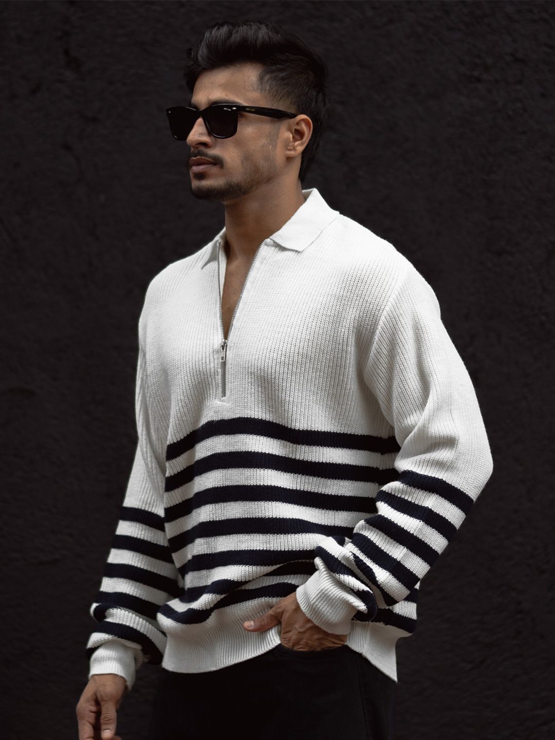 Powerlook Men Striped Polo Collar T-shirt