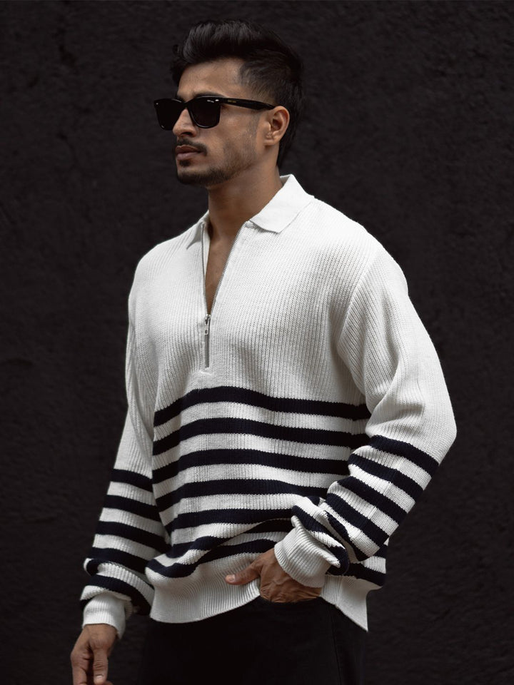Powerlook Men Striped Polo Collar T-shirt